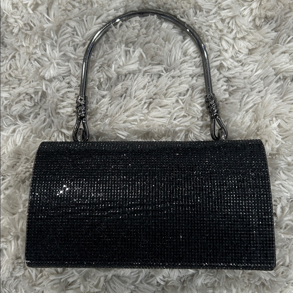 Bebe Black Rhinestone Evening Bag - Picture 5 of 5